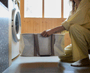Hold-All™ Ecru Collapsible 35L Laundry Basket