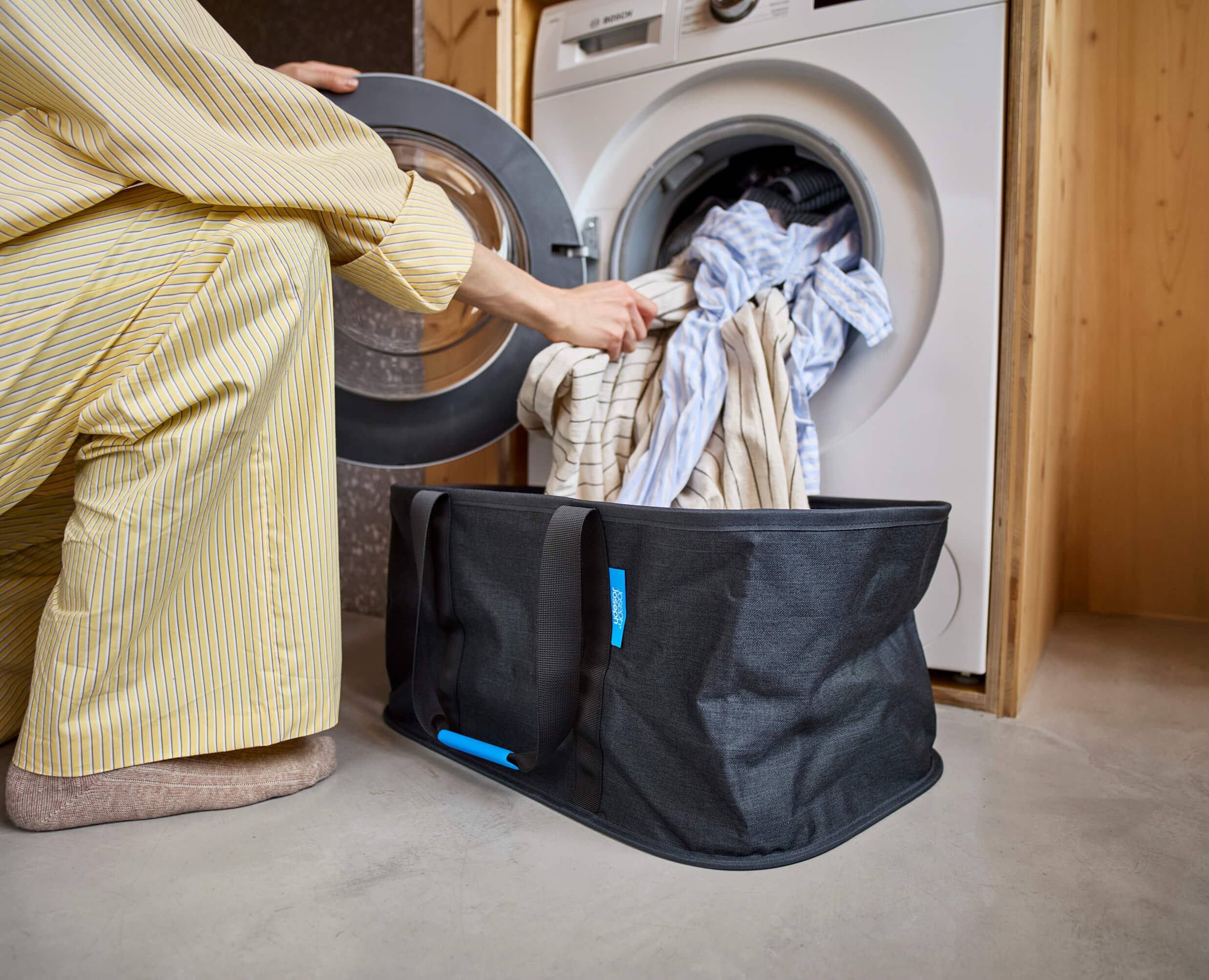 Hold-All™ Black Collapsible 35L Laundry Basket
